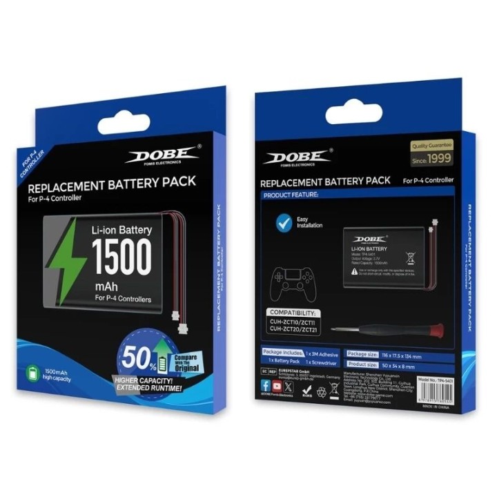 Kit batterie de remplacement pour manette PlayStation 4 / PS4 DOBE TP4-5401