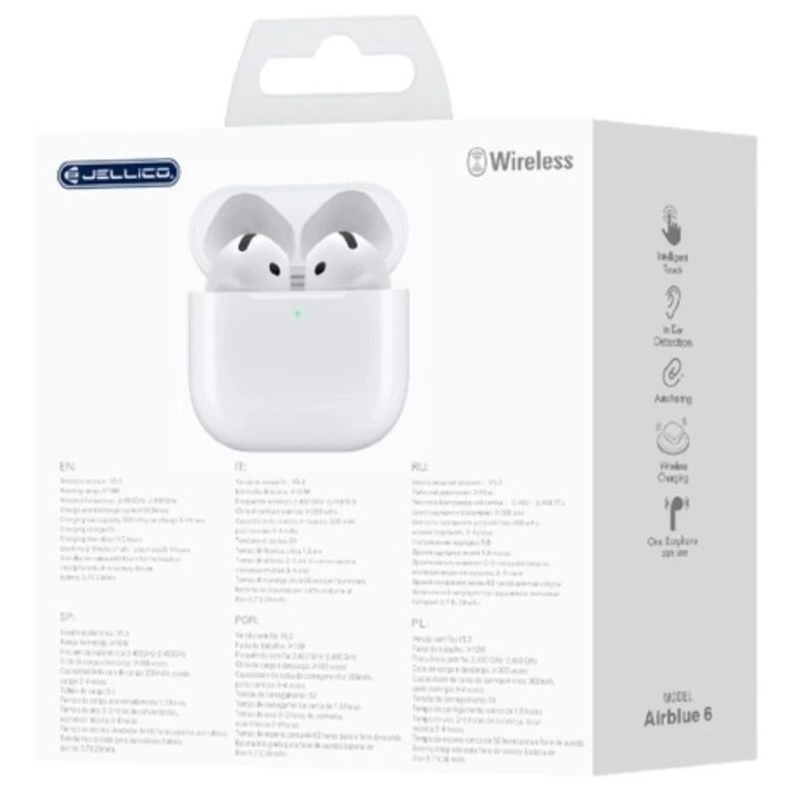 Ecouteurs sans fil bluetooth intra-auriculaire JELLICO AirBlue 4 blanc