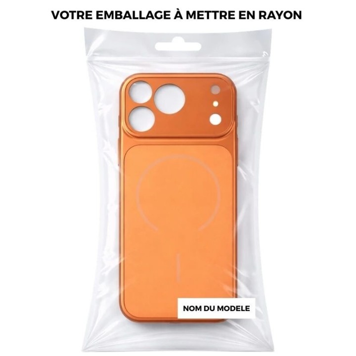 Coque LUXE TEXTURE MAG iPhone 16 Pro Max orange