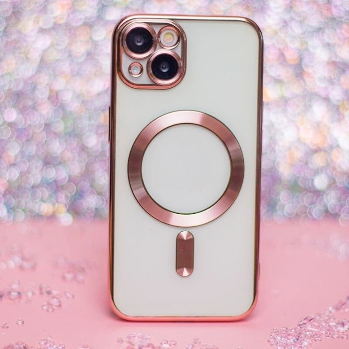 Coque CHROME EDGE MAG Samsung Galaxy S25 Ultra (S938) rose-or