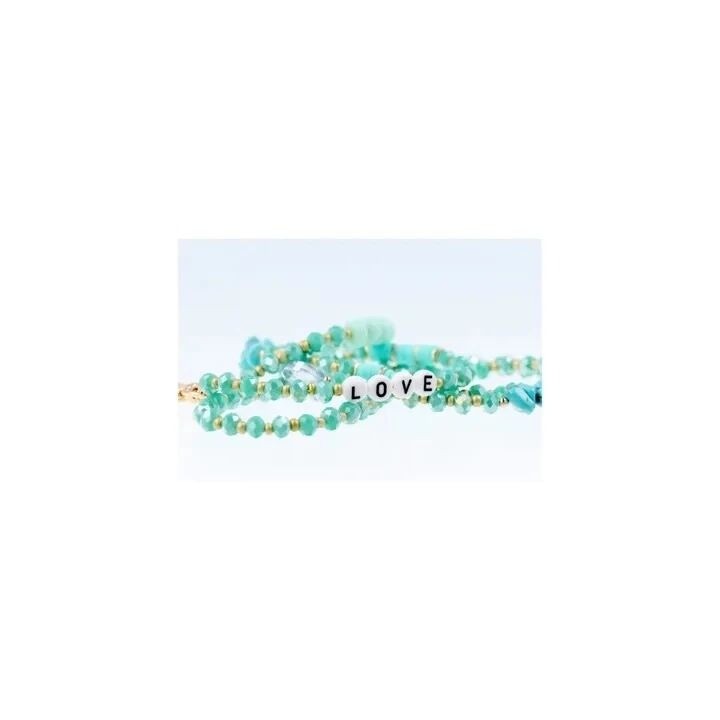 Cordon universel avec perles 82 cm (boucle poignet 41 cm) vert