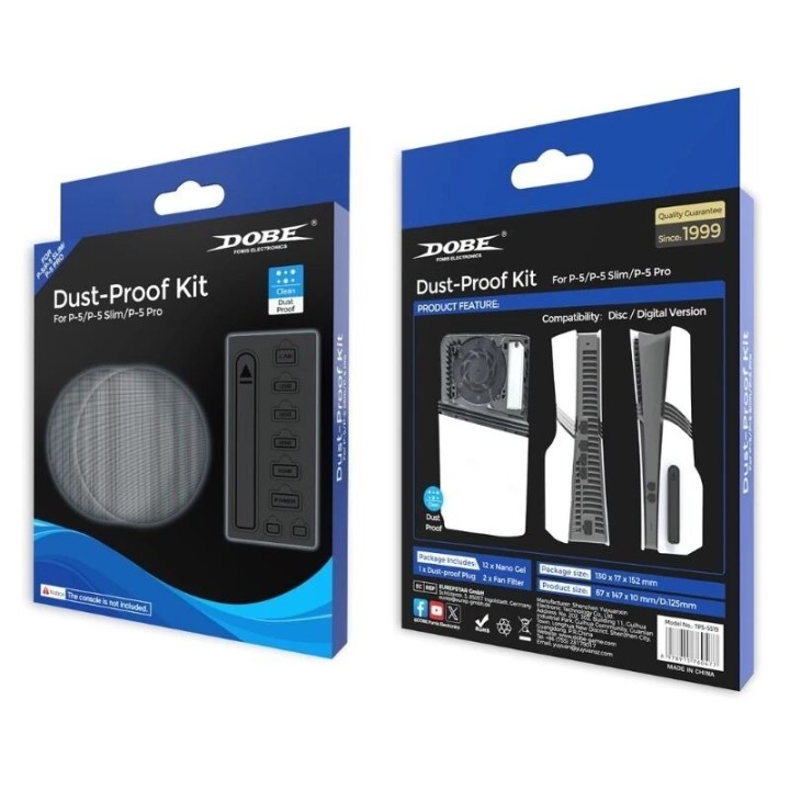 Kit de protection anti-poussière pour PlayStation 5 / PS5 / PlayStation 5 Slim / PS5 Slim / PlayStation 5 Pro / PS5 Pro DOBE TP5