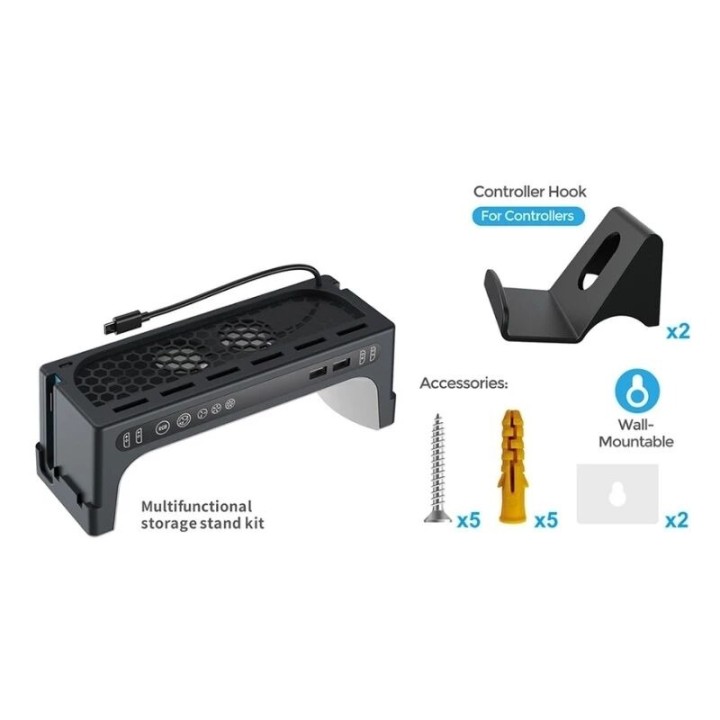 Station de Rangement Multifonction pour Nintendo Switch / Switch 2 DOBE TNS-51100 noir