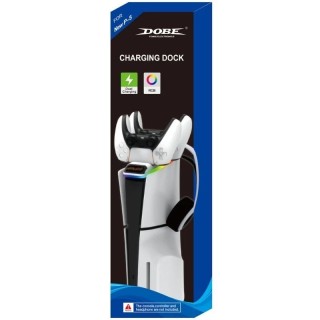 Station de charge pour manette PlayStation 5 / PS5 Slim DOBE TP5-3597 blanc