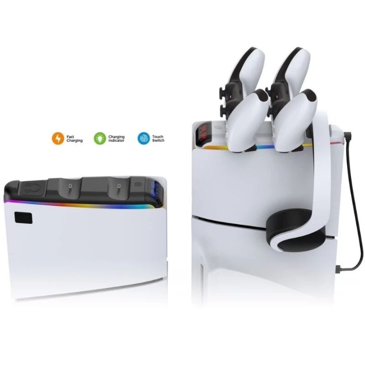 Station de charge pour manette PlayStation 5 / PS5 Slim DOBE TP5-3597 blanc