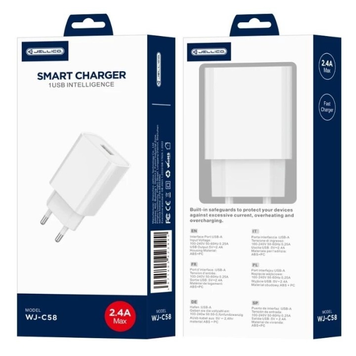 Adaptateur secteur Usb JELLICO WJ-C58 blanc