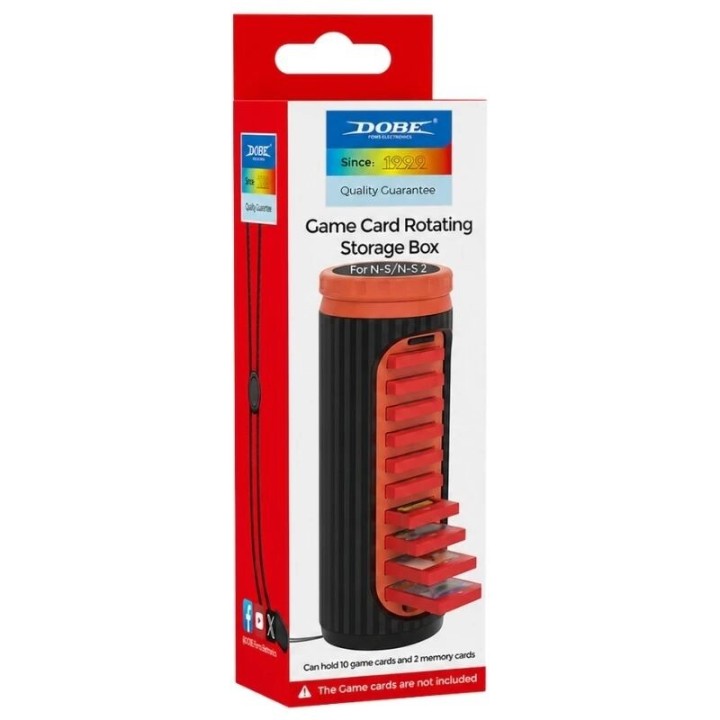Boîtier de Rangement Rotatif pour Cartouches Nintendo Switch / Switch 2 DOBE TNS-51102 noir