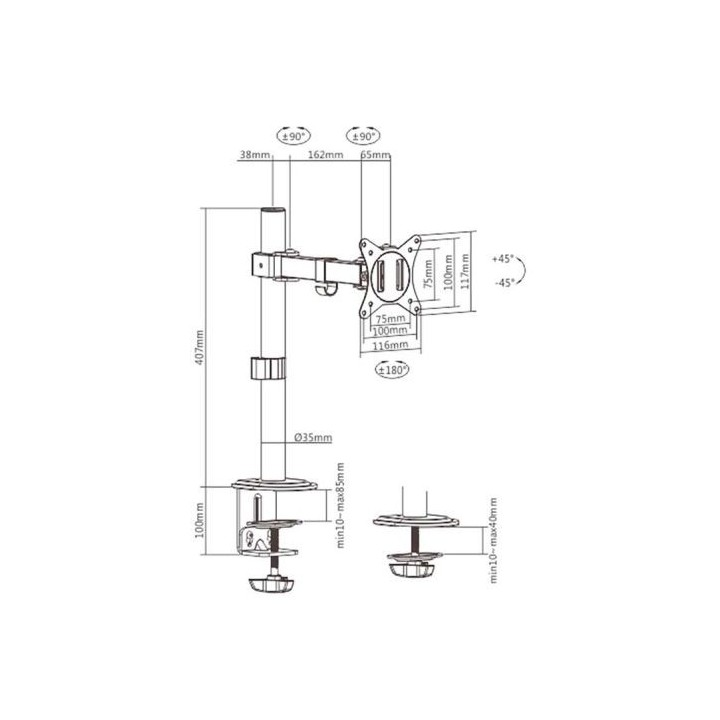 Support moniteur pour écran 17' à 32'   SEDEA