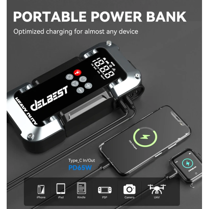 Kit de démarrage de saut de voiture 6 en 1