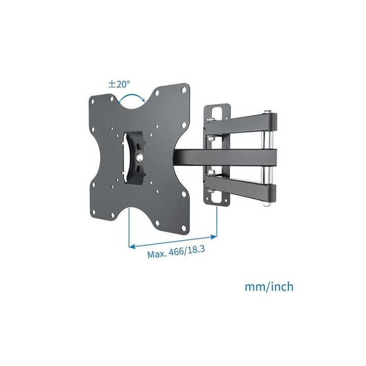 Support mural EDENWOOD TV de 48 à 81 cm D1 déporté noir