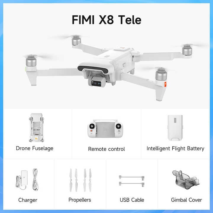 Drone FIMI X8 Tele Professionnel 4K 60FPS – Caméra 48MP