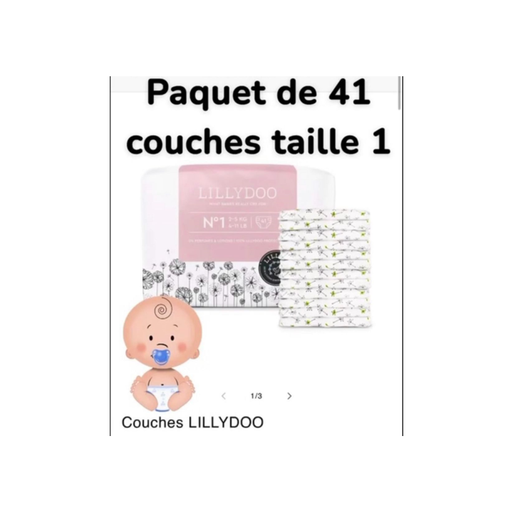 Couches LILLYDOO – Pack (T1 : 41 couches / T2 : 37 couches)