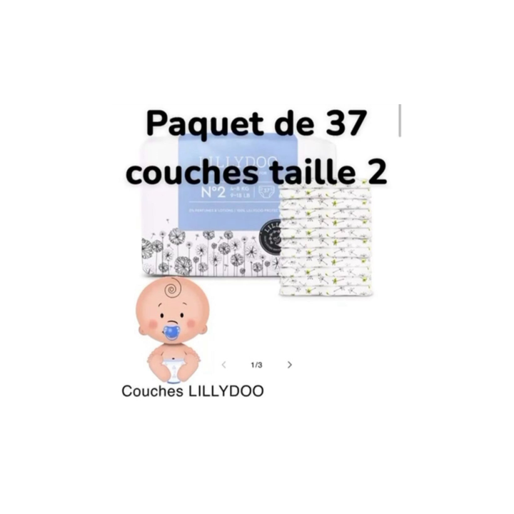Couches LILLYDOO – Pack (T1 : 41 couches / T2 : 37 couches)