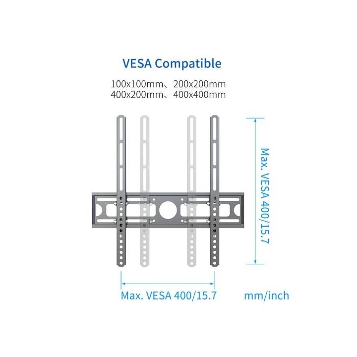 Support mural EDENWOOD TV de 66 à 140 cm I2 inclinable