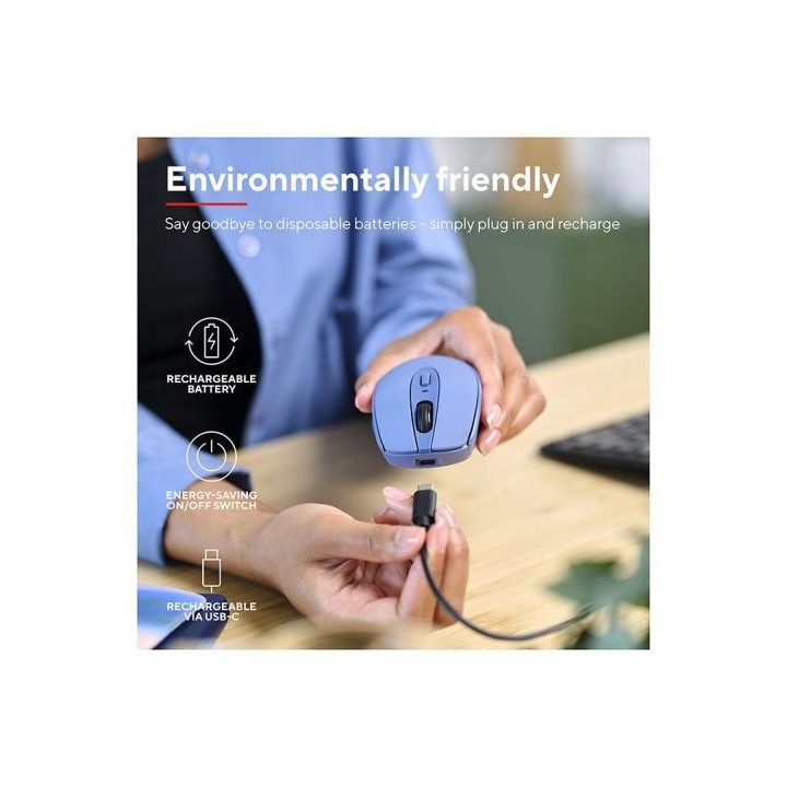 Souris sans fil TRUST ZAYA rechargeable bleue