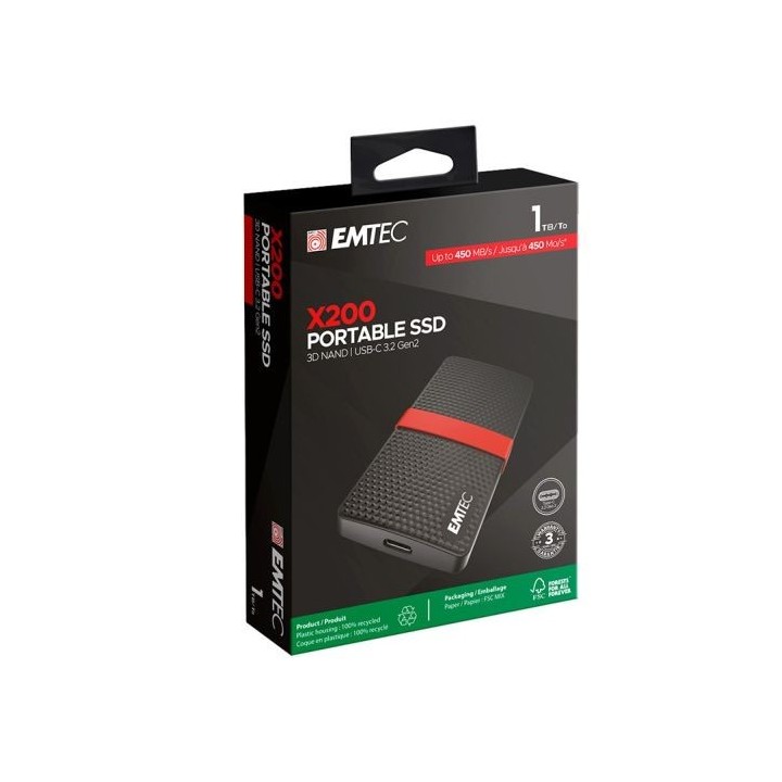 SSD externe EMTEC 1TO 3.1 Gen2 X200