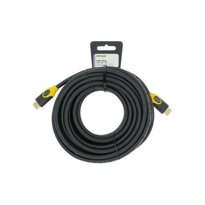 Câble EDENWOOD HDMI 7,5M 4K JAUNE