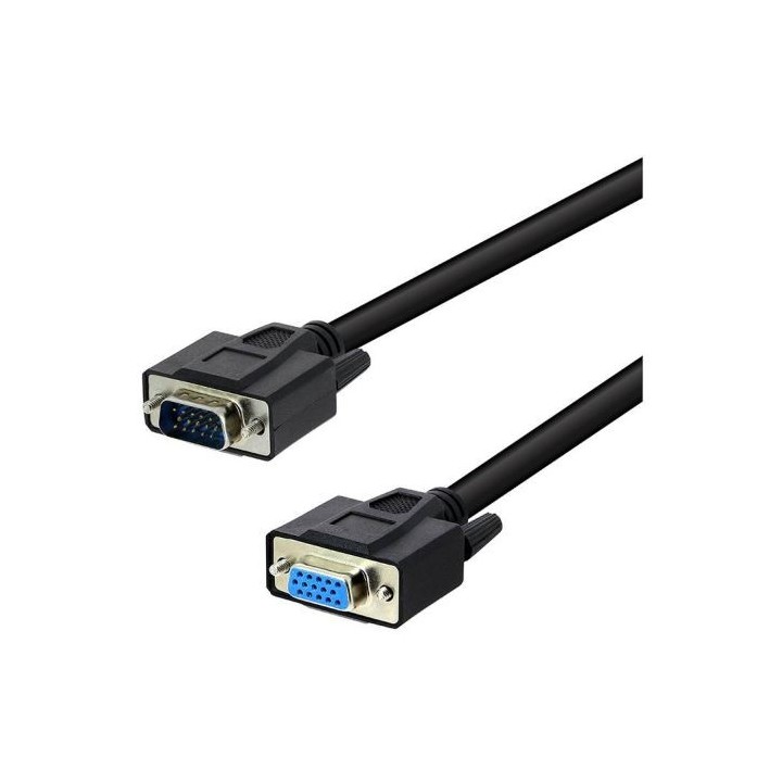 Câble VGA Male EDENWOOD vers VGA femelle noir 2m