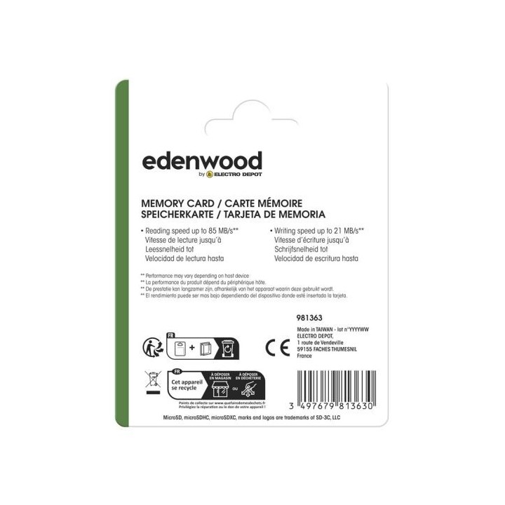 Carte Micro SD EDENWOOD 256Go + adaptateur