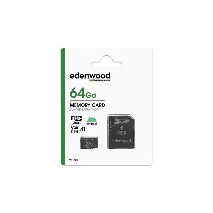 Carte Micro SD EDENWOOD 64 Go + adaptateur