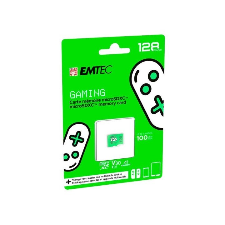Carte Micro SD EMTEC 128Go GAMING + boîtier