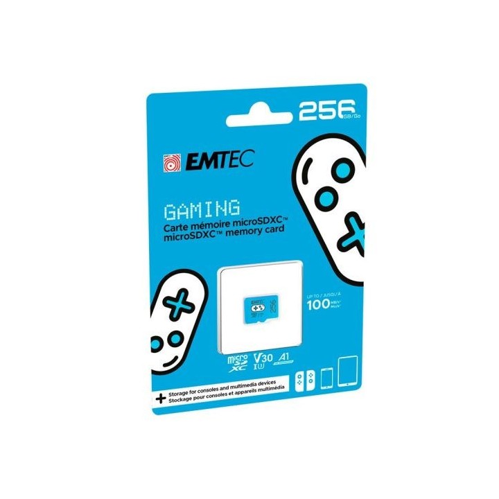 Carte Micro SD EMTEC 256Go GAMING + boîtier