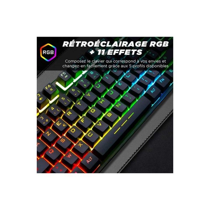 Clavier gamer THE G LAB TKL Caesium noir