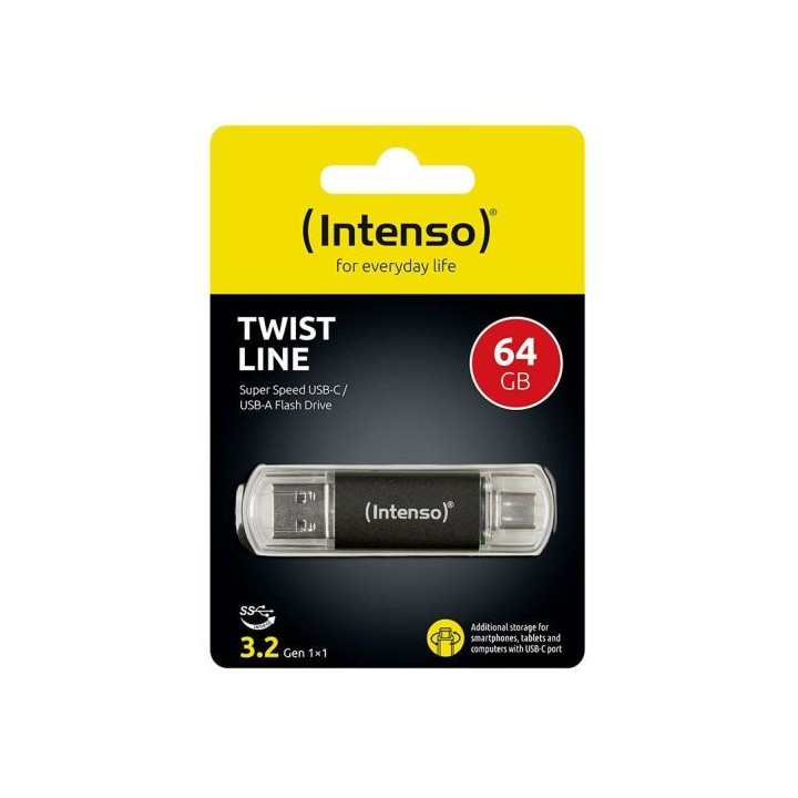 Clé USB INTENSO 64Go type USB A 3.2 / USB C