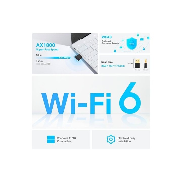 Clé WIFI TPLINK AX1800 TX20U Nano   Wifi 6