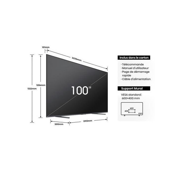 TV QLED 100" HISENSE 100E7NQ