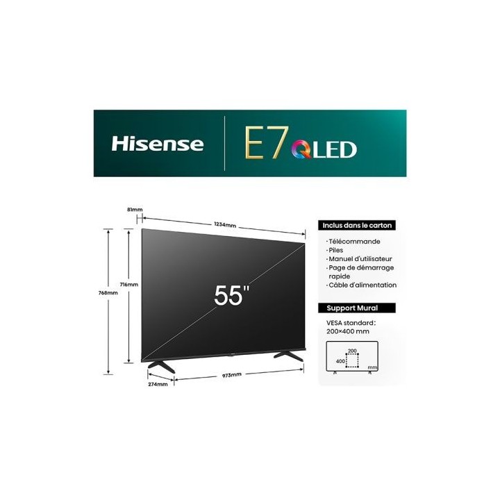 TV QLED 55" HISENSE 55E7NQ