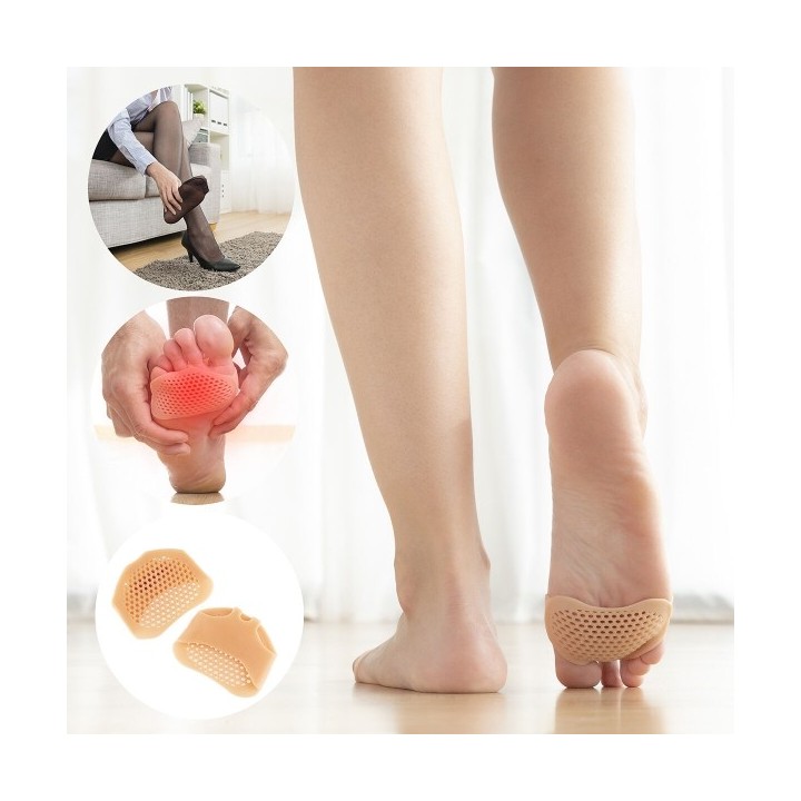 Coussins Métatarsiens en Gel de Silicone SilStep InnovaGoods (Pack de 2)