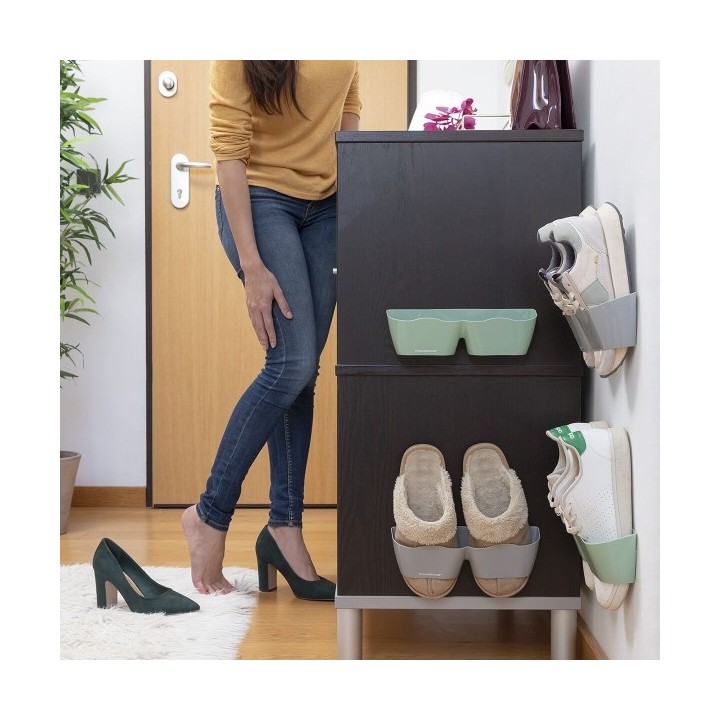 Meubles à chaussures avec adhésifs Shohold InnovaGoods Pack de 4 unités