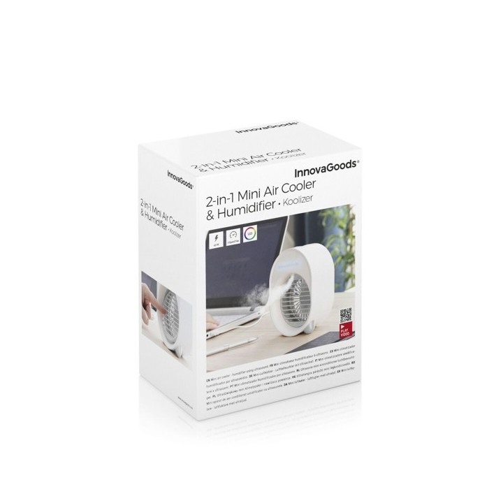 Mini climatiseur Humidificateur à Ultrasons avec LED Koolizer InnovaGoods