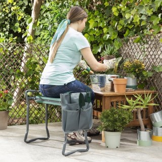 Banc de Jardin Pliable avec Sac à Outils 3 en 1 Situl InnovaGoods