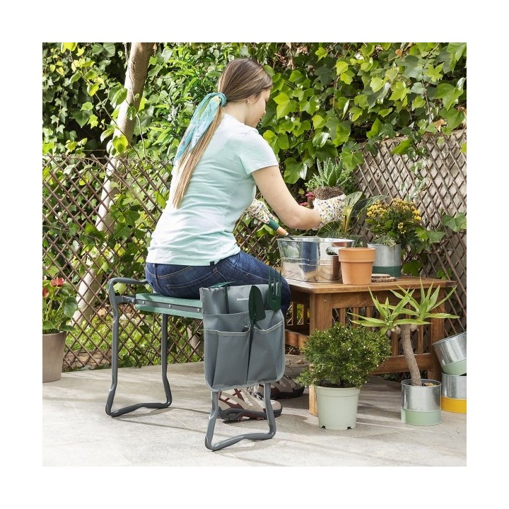 Banc de Jardin Pliable avec Sac à Outils 3 en 1 Situl InnovaGoods