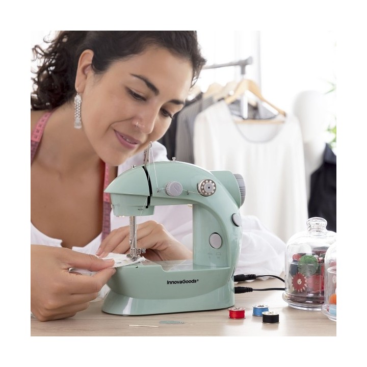 Mini Machine à Coudre Portable avec LED, Coupe Fil et Accessoires Sewny InnovaGoods