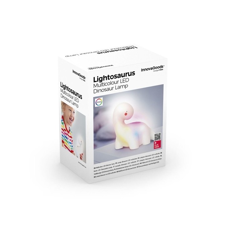 Lampe LED multicolore Dinosaure Lightosaurus InnovaGoods