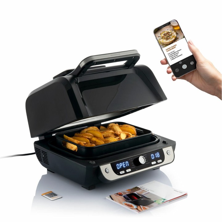 Friteuse à Air avec Gril, Accessoires et Livre de Recettes InnovaGoods Fryinn 12 in 1 6000 Noir Acier 3400 W 6 L