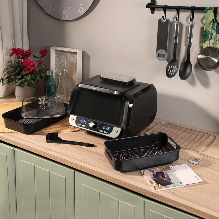 Friteuse à Air avec Gril, Accessoires et Livre de Recettes InnovaGoods Fryinn 12 in 1 6000 Noir Acier 3400 W 6 L