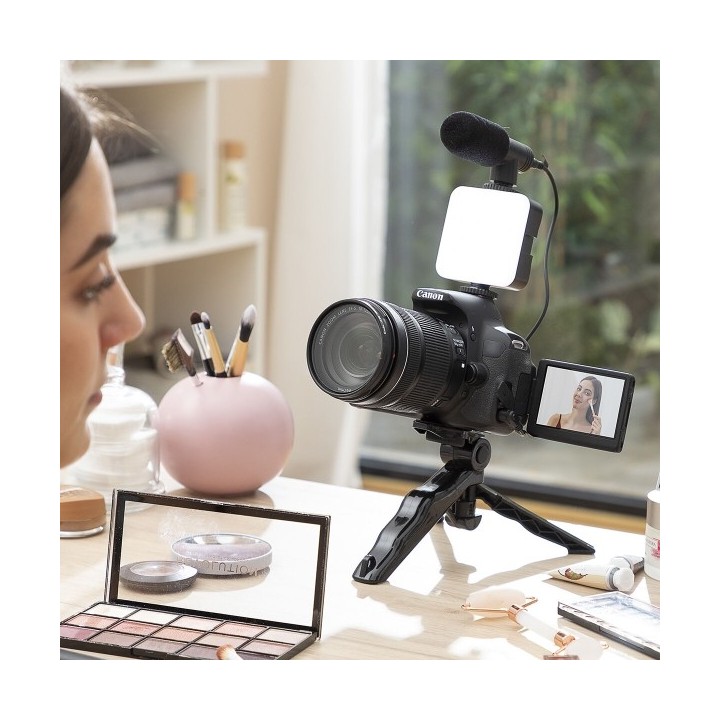 Kit Vlogging avec Lumière, Micro y Télécommande Plodni InnovaGoods 6 Pièces