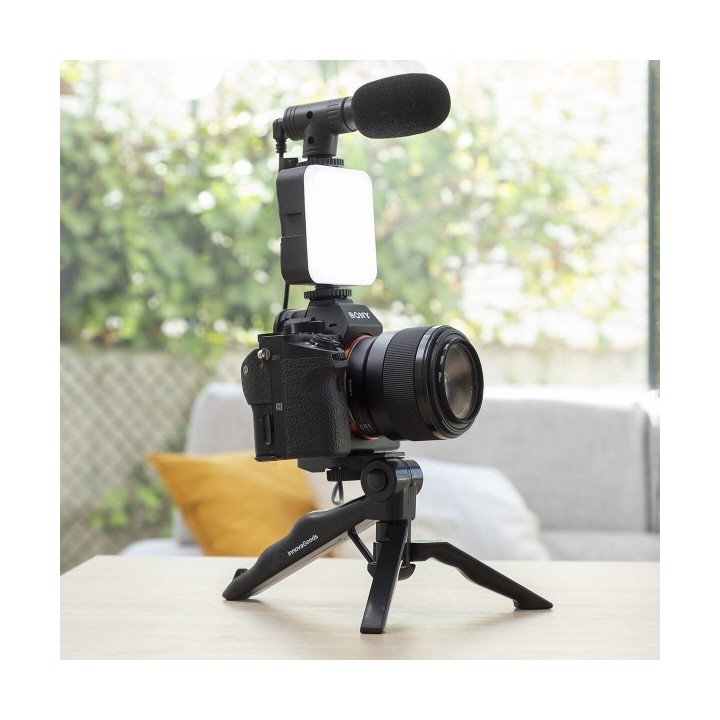 Kit Vlogging avec Lumière, Micro y Télécommande Plodni InnovaGoods 6 Pièces