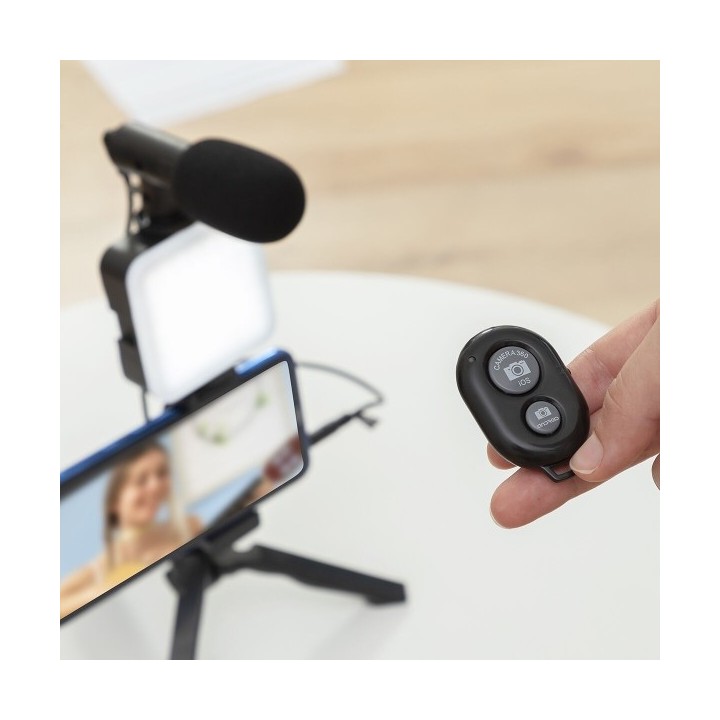 Kit Vlogging avec Lumière, Micro y Télécommande Plodni InnovaGoods 6 Pièces