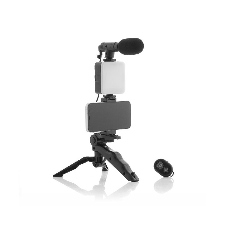 Kit Vlogging avec Lumière, Micro y Télécommande Plodni InnovaGoods 6 Pièces