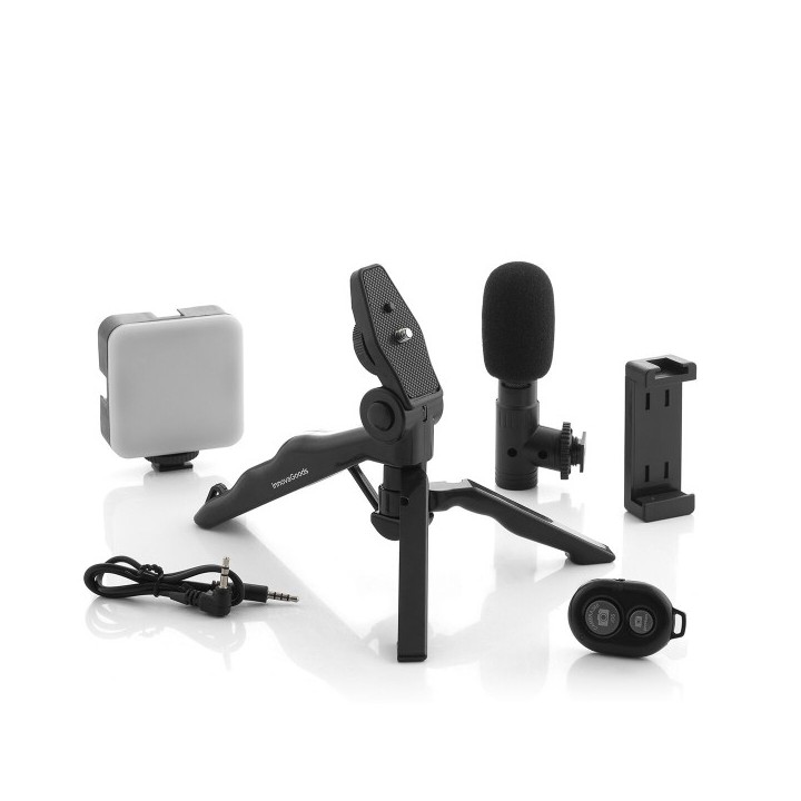 Kit Vlogging avec Lumière, Micro y Télécommande Plodni InnovaGoods 6 Pièces