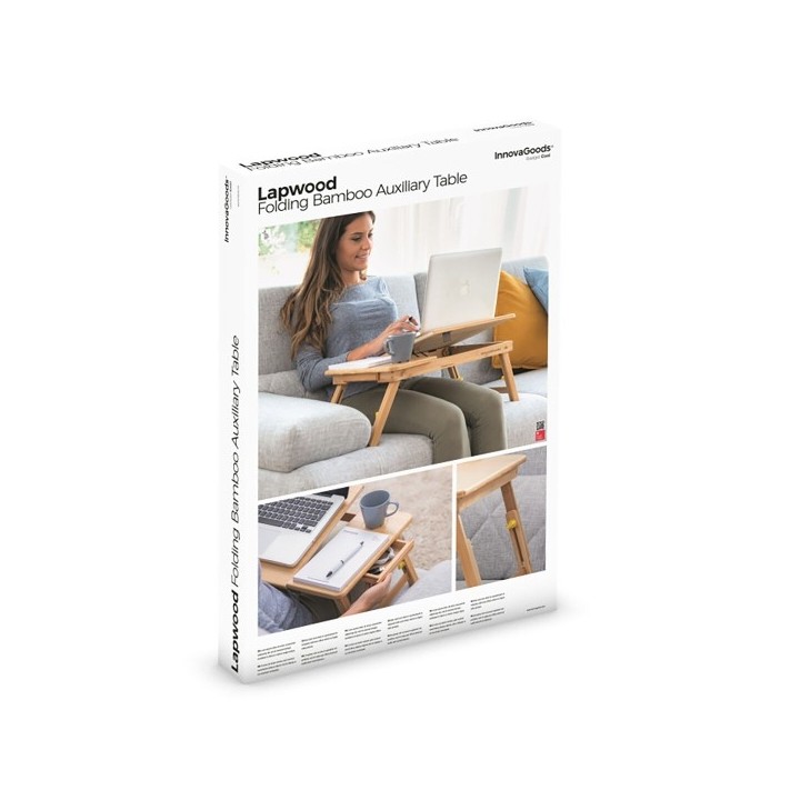 Table pliante d'appoint en bambou Lapwood InnovaGoods
