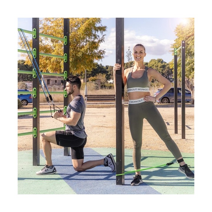 Set de Bandes de Résistance avec Accessoires et Guide d´Entraînement Tribainer InnovaGoods 3 Unités