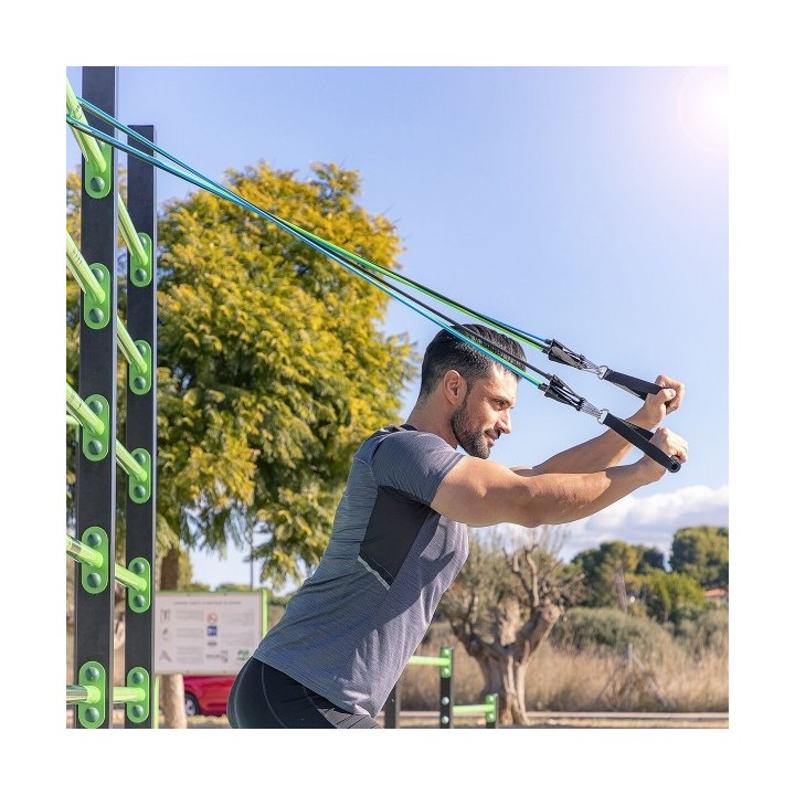 Set de Bandes de Résistance avec Accessoires et Guide d´Entraînement Tribainer InnovaGoods 3 Unités