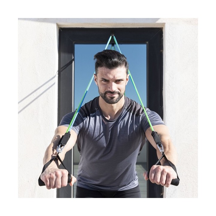 Set de Bandes de Résistance avec Accessoires et Guide d´Entraînement Tribainer InnovaGoods 3 Unités