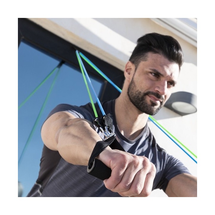 Set de Bandes de Résistance avec Accessoires et Guide d´Entraînement Tribainer InnovaGoods 3 Unités